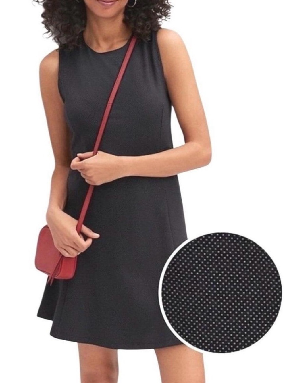 Banana Republic Navy Dot Sleeveless Mini A-Line Dress